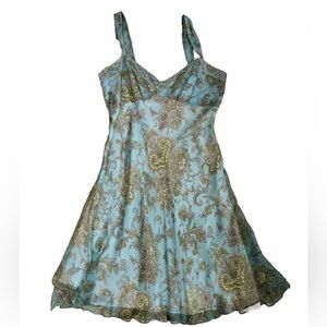 ANTONIO MELANI Blue and Gold Paisley Dress